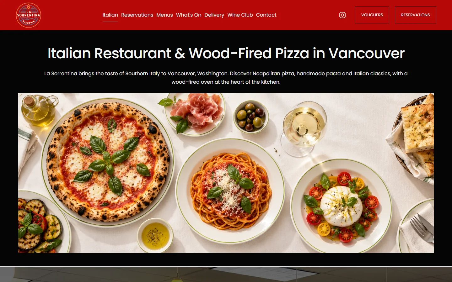 La Sorrentina website, home page